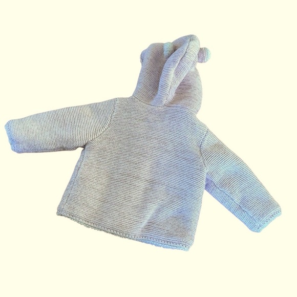 Baby Gap Teddy Bear Cardigan Knit Sweater Jacket Sherpa Baby Girl Pink 6-12M - Picture 2 of 5